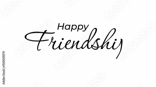 Happy Friendship Day Handwritten text animation with sparkling light effects for video opening elements and celebration on alpha channel Transparent background
