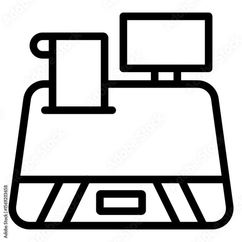 Cashier Machine Icon Style