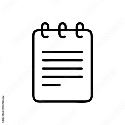 Notepad icon with blank pages and spiral binding for note-taking  
