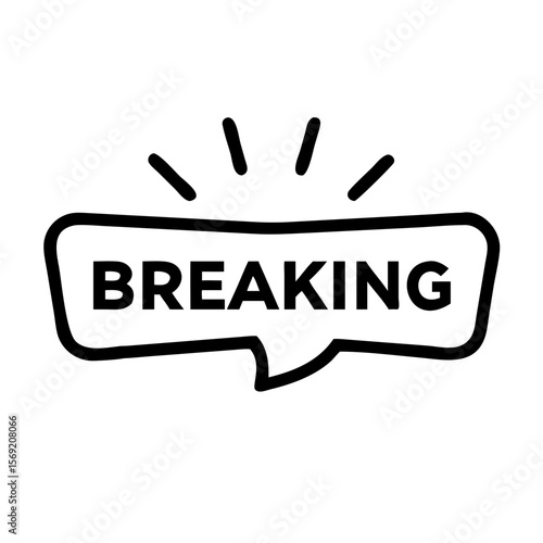 Breaking news banner in a speech bubble design  