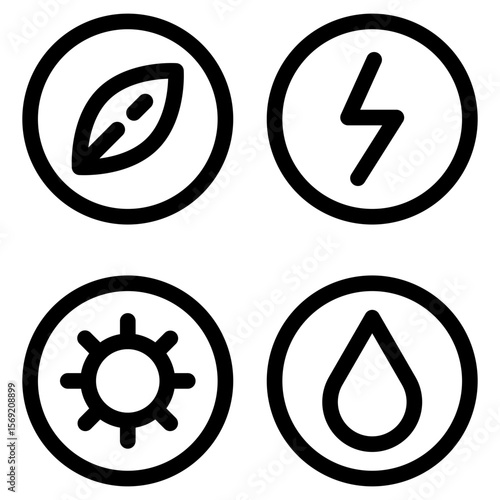 Energy Sources Icon Style