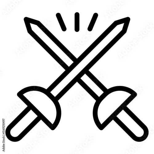 Fencing Sports Icon Style