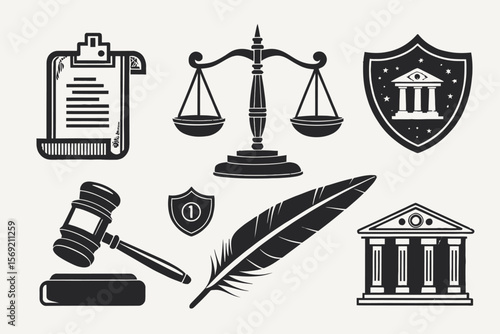 vector illustration of law and justice