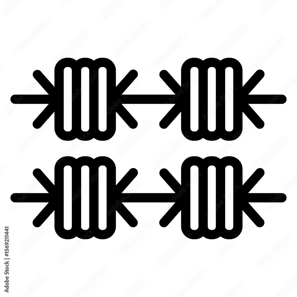 Obraz premium Barbed Wire Icon Style