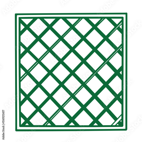 Green lattice square pattern decorative design element for graphic and web design applications