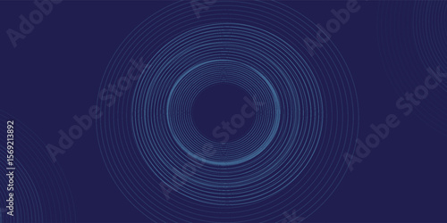 Abstract blue background with blue glowing diagonal geometric lines. Modern shiny blue rounded rectangle lines pattern. Minimalist graphic design. Futuristic technology concept