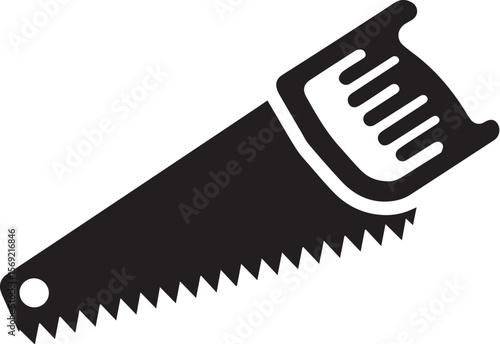 hand saw flat silhouette icon vector