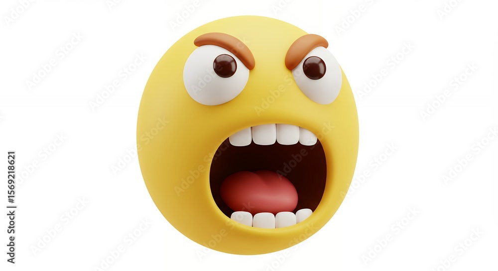 Fototapeta premium Angry cartoon emoticon
