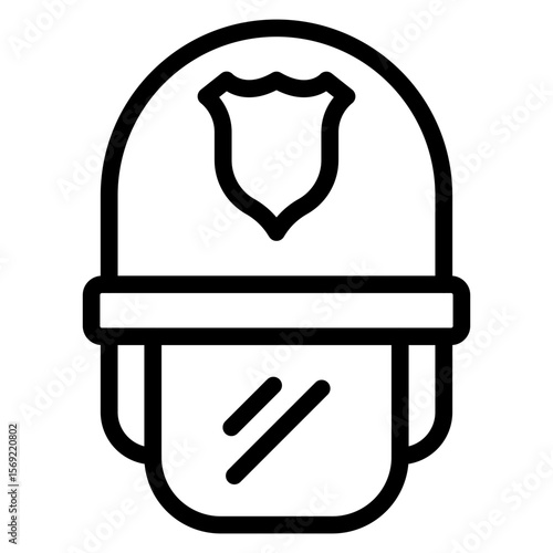 Police Helmet Icon Style