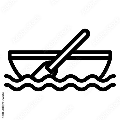 Rowing Boat Icon Style
