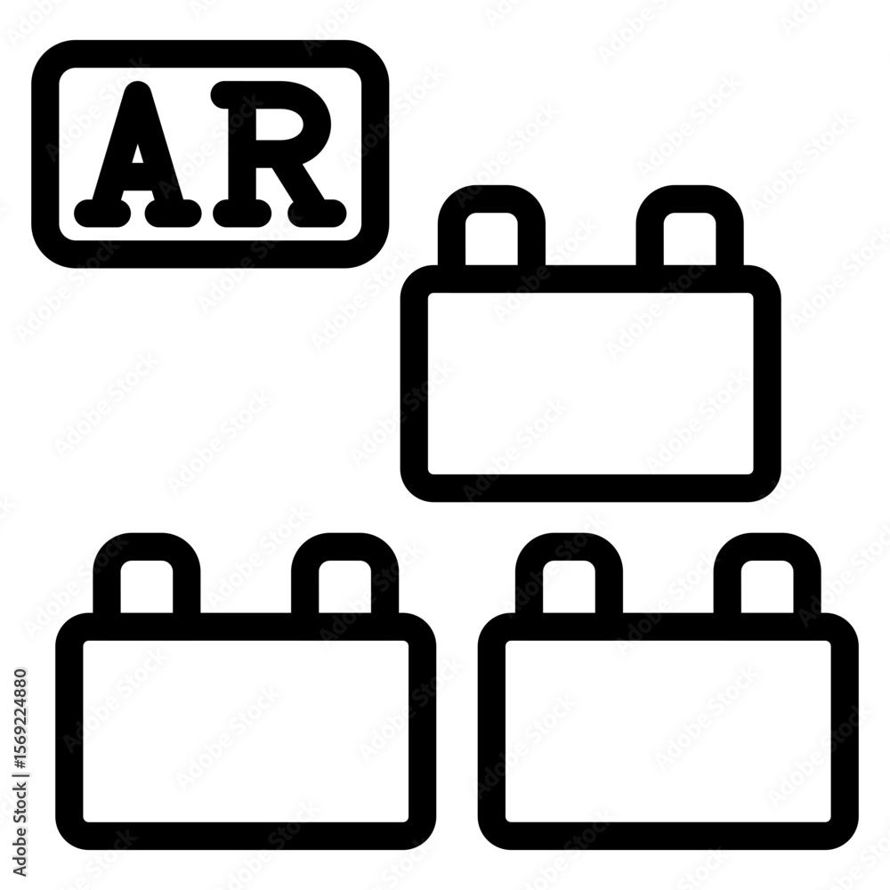 Obraz premium Ar Building Blocks Icon Style