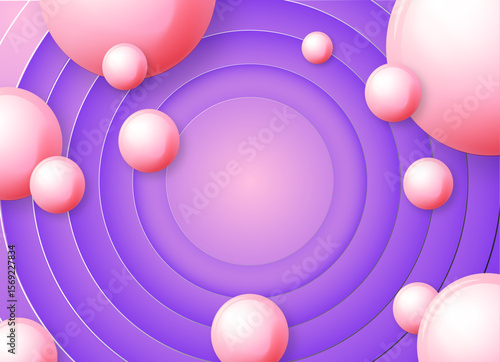 Radiant 3D Bubble Rings Background-vectors