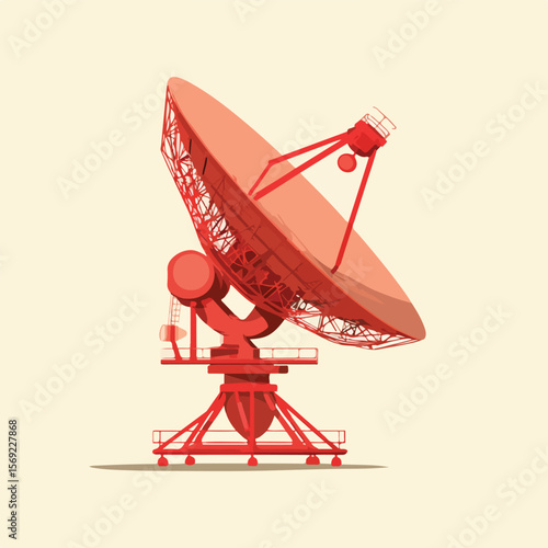 radio dish isolated in White Background, radio dish vector, Flat lay vector illustration
