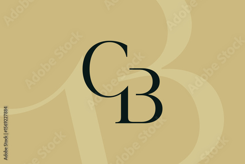CB or BC letter logo icon design. Classic style luxury initials monogram.