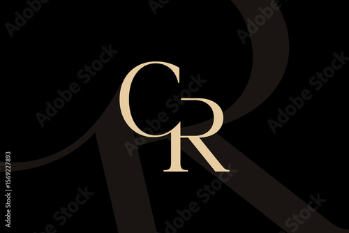 CR or RC letter logo icon design. Classic style luxury initials monogram.