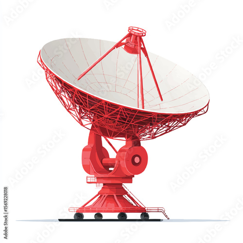 radio dish isolated in White Background, radio dish vector, Flat lay vector illustration