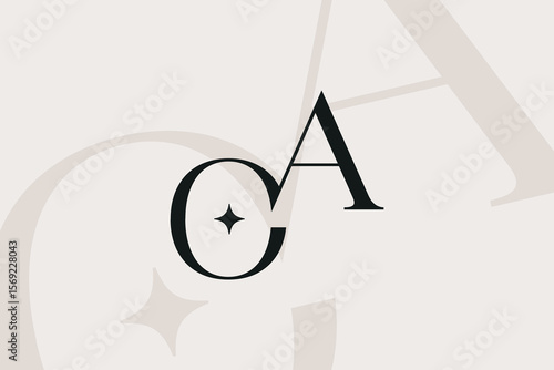 OA or AO letter logo icon design. Classic style luxury initials monogram.