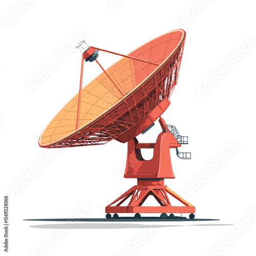 radio dish isolated in White Background, radio dish vector, Flat lay vector illustration
