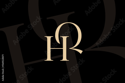 QH or HQ letter logo icon design. Classic style luxury initials monogram.