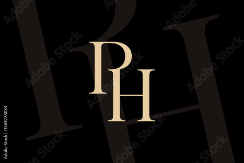 PH or HP letter logo icon design. Classic style luxury initials monogram.