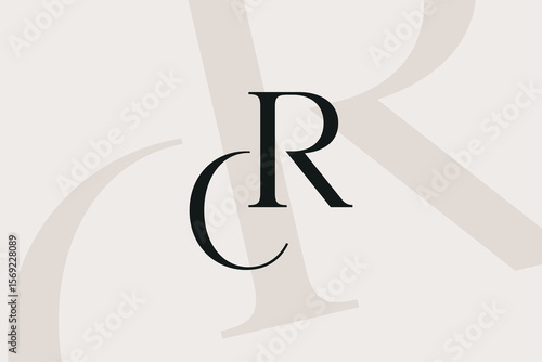 RC or CR letter logo icon design. Classic style luxury initials monogram.