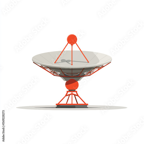 radio dish isolated in White Background, radio dish vector, Flat lay vector illustration