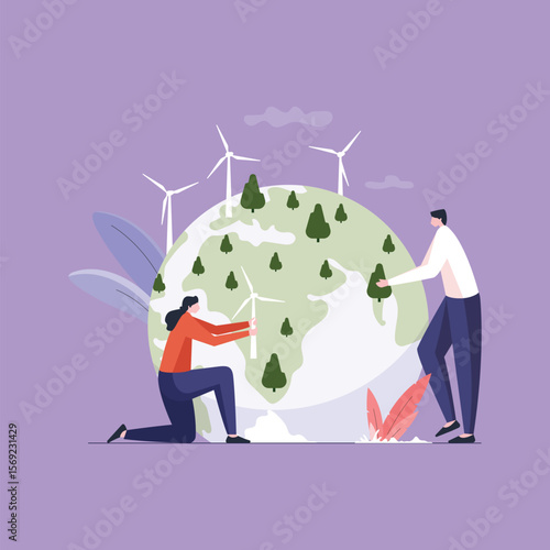 ecology and environment sustainable concept, Earth Day, climate change, planet earth for environment care