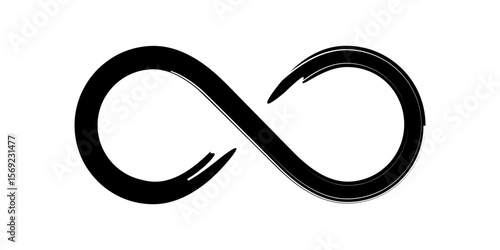 Paint brush infinity symbol on a white background. Vector