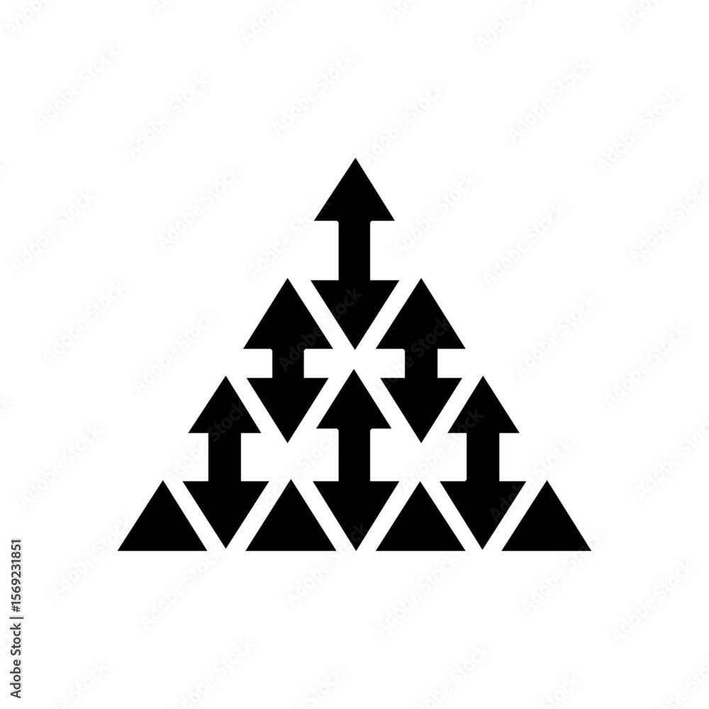 Pyramid of upward arrows symbolizing collective growth and strategic advancement.
Pyramid of upward arrows symbolizing collective growth and strategic advancement.