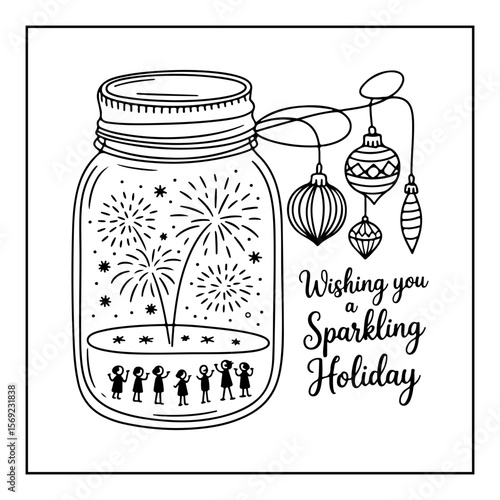 hand drawn vector illustration of a jar