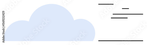 Soft blue cloud paired with sleek horizontal lines symbolizing data transfer, speed, and technology. Ideal for cloud storage, networking, tech startups, digital services, speed, innovation