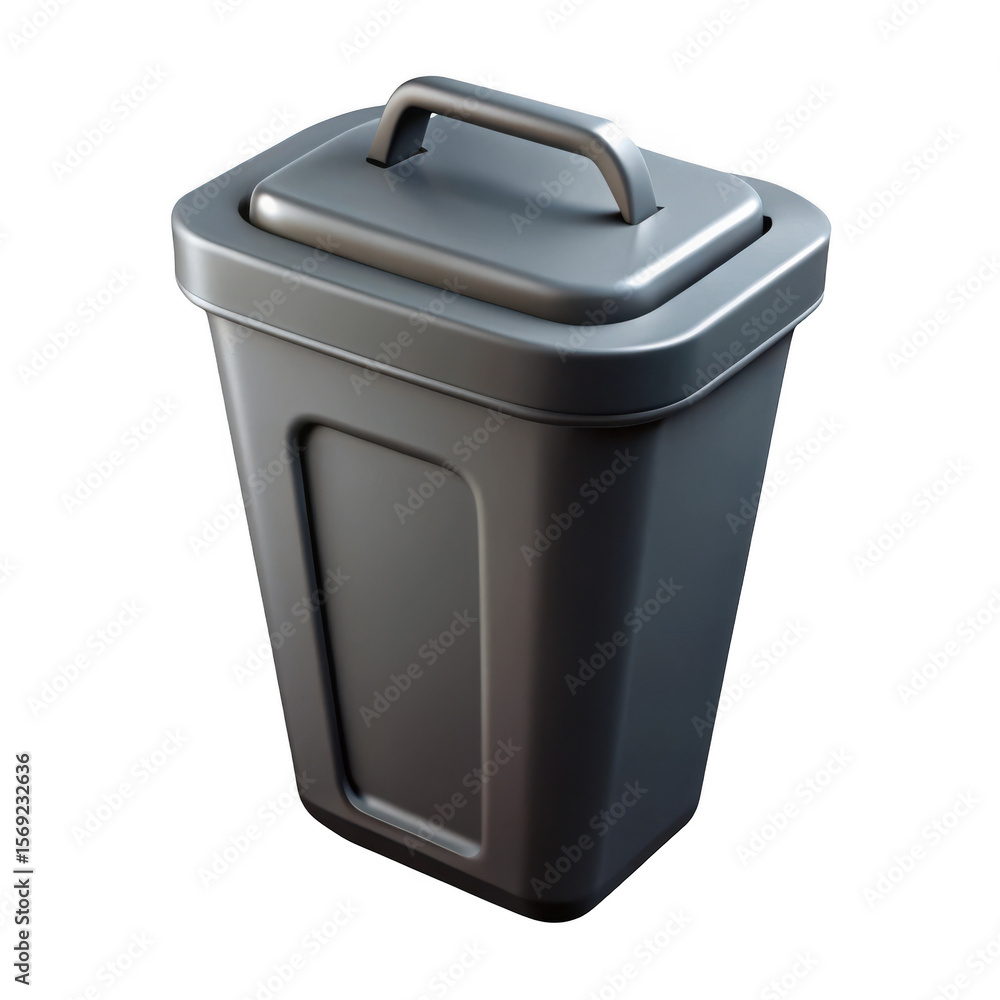 3d realistic trash can render isolated on transparent background 3d realistic trash can render isolated on transparent background