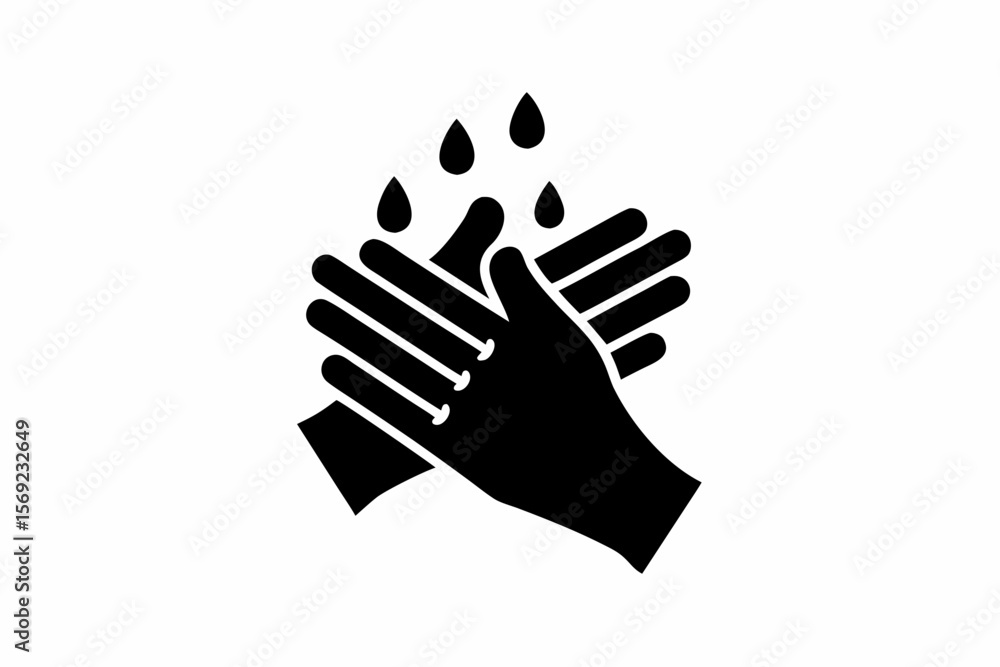 Fototapeta premium Washing Hand silhouette vector illustration