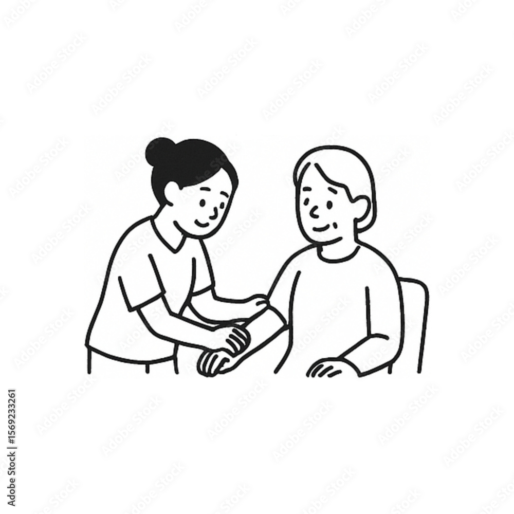 医療従事者と患者のイラスト4 医療従事者と患者のイラスト4