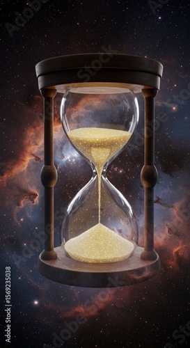 Cosmic Hourglass, Universe Sands, Time Passing Concept