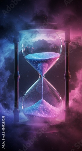 Cosmic Hourglass, Universe Sands, Time Passing Concept