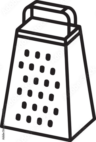 grater line art, black outline, vector and illustration, coloring book page line art drawing