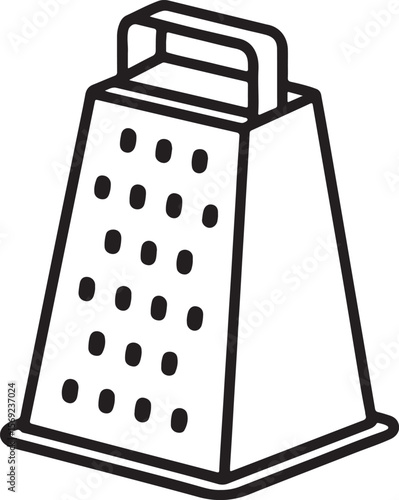 grater line art, black outline, vector and illustration, coloring book page line art drawing