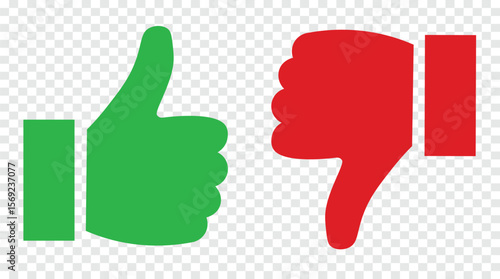 Thumbs Up and Down Icons – Vector Like & Dislike Symbols