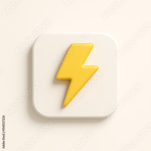 Free Download Yellow lightning bolt icon on a rounded square button isolated on white background - GFXLoad