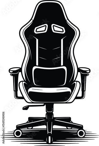 Ergonomic Gaming Chair Illustration – Comfortable Office Seat Design
