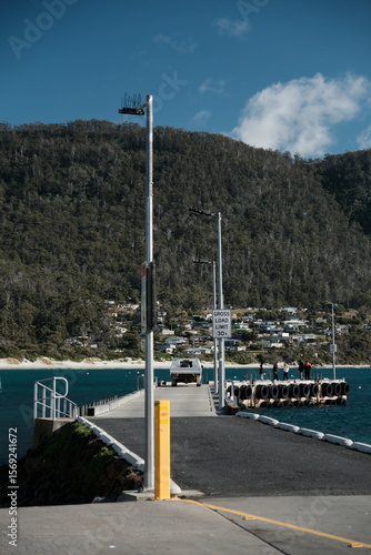 Obraz na plátne Pirates Bay's scenic view of the boat ramp near the popular blowhole at Pirates Bay