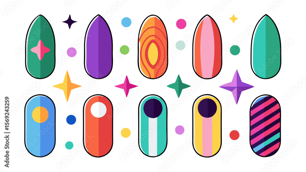 Premium Nail Vector Art on a Transparent Background Premium Nail Vector Art on a Transparent Background