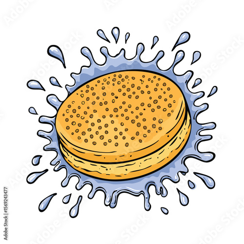 Crumpet splash Colorful Vector in Adorable Comic Style with Expressive Lines..
