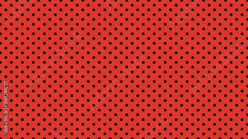 Bold seamless vector pattern: scattered black polka dots on a bright red background. Ideal for textiles, digital paper, and creative projects.