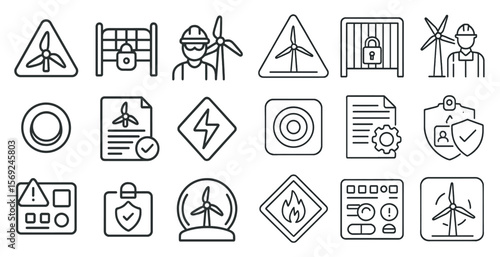 Collection of icons for various jobs and tasks. The icons include a man in a hard hat, a construction worker, a person with a clipboard, a person with a key, and a person with a shield