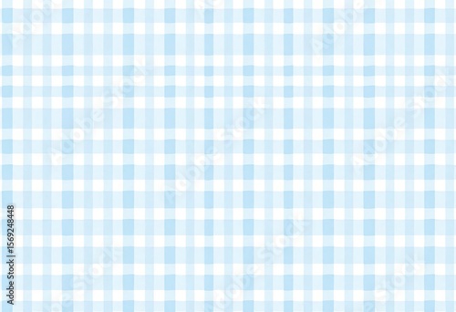 Subtle watercolor gingham in soft blues and whites, seamless repeat for textile design, plaid, geometric