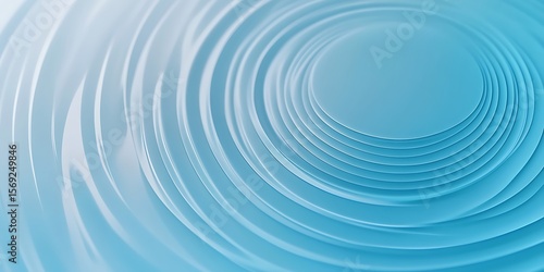 Abstract concentric circles in light blue tones