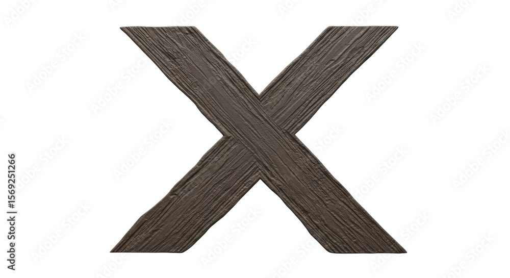 Obraz premium Isolated Wooden Letter X