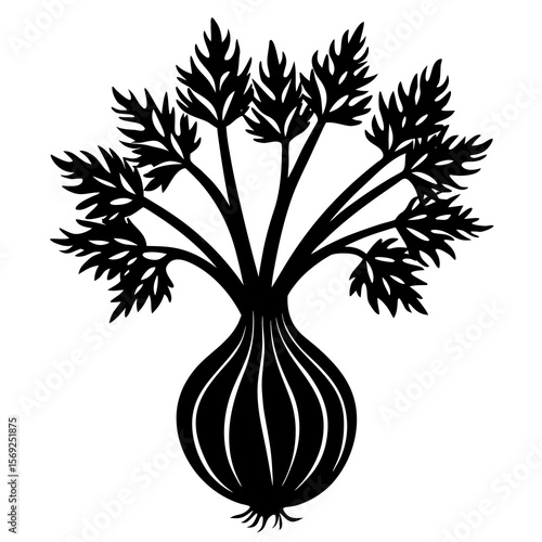 Fennel  vegetable vector perfect for healthy food, farm, eco, and organic-themed digital design projects.